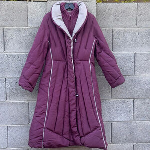 Vintage J. Gallery Puffer Goose Down Coat Purple Beige Small
